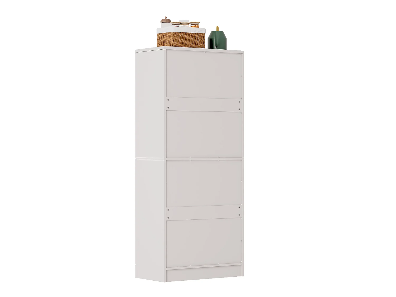 Armoire de cuisine haute blanche avec 4 portes et étagères réglables 76 x 42 x 179.5 cm