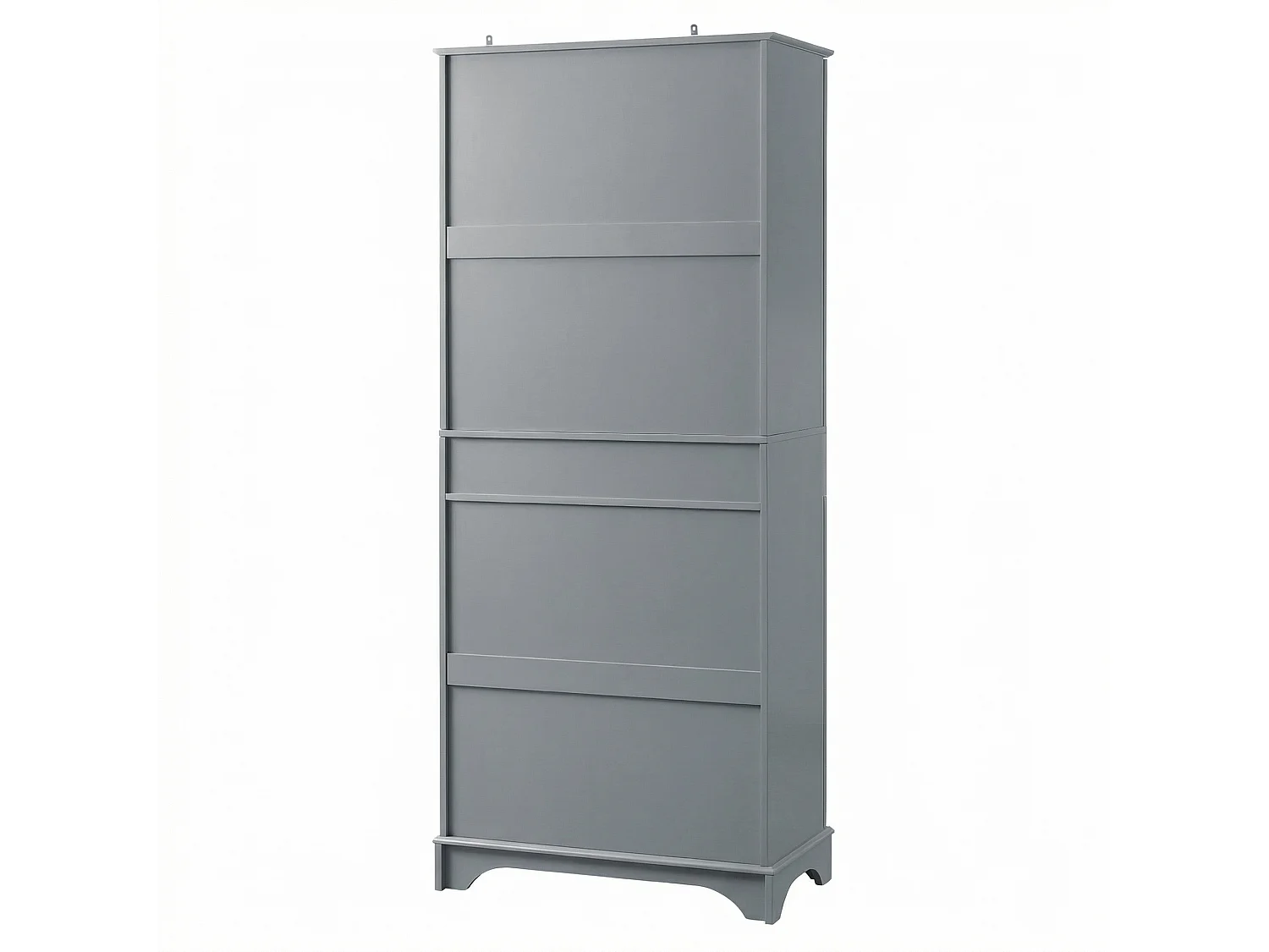 Armoire haute avec 2 tiroirs et étagères coulissantes - Gris