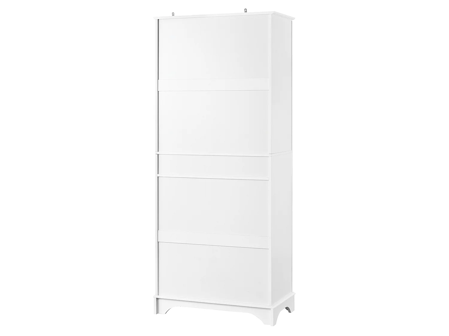 Armoire haute blanc avec 2 tiroirs et étagères coulissantes - Pour salle à manger, salon et cuisine