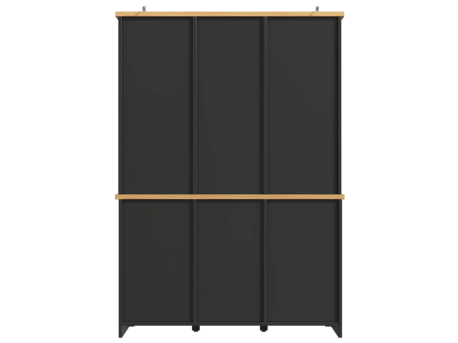 Buffet de cuisine avec portes ,casier à vin et 5 tiroirs - Noir 120x40x185 cm