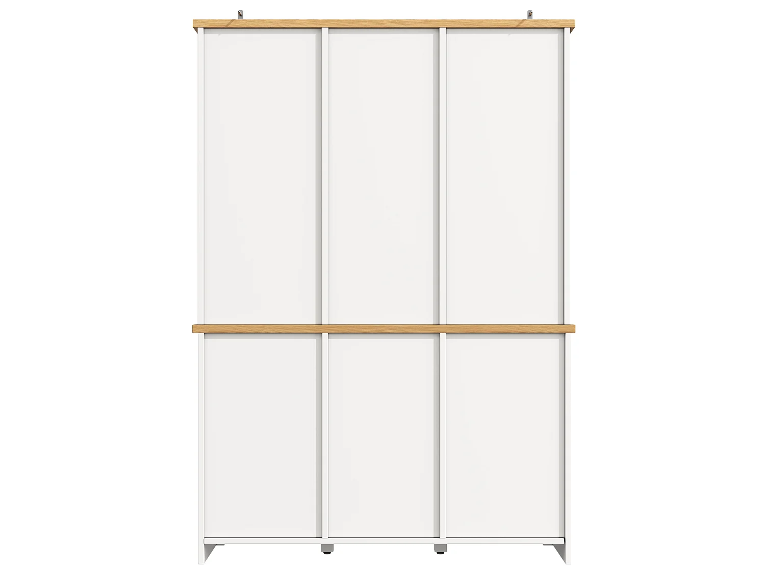 Köksskänk med dörrar, vinställ och 5 lådor - Vit 120x40x185 cm