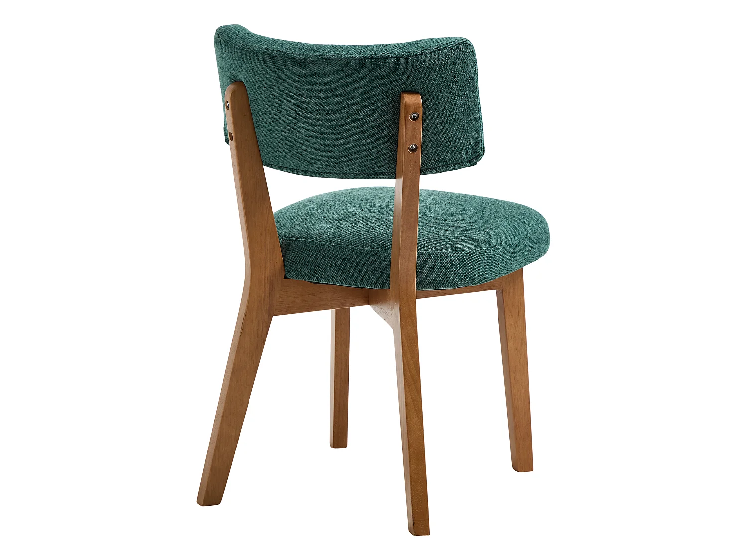 Lot de 2 chaises de salle à manger en tissu vert - Pieds en bois