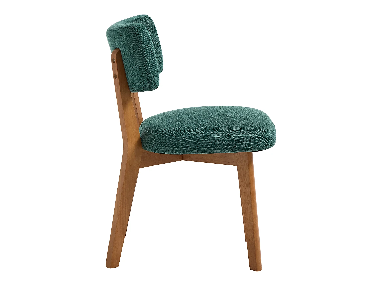 Lot de 2 chaises de salle à manger en tissu vert - Pieds en bois