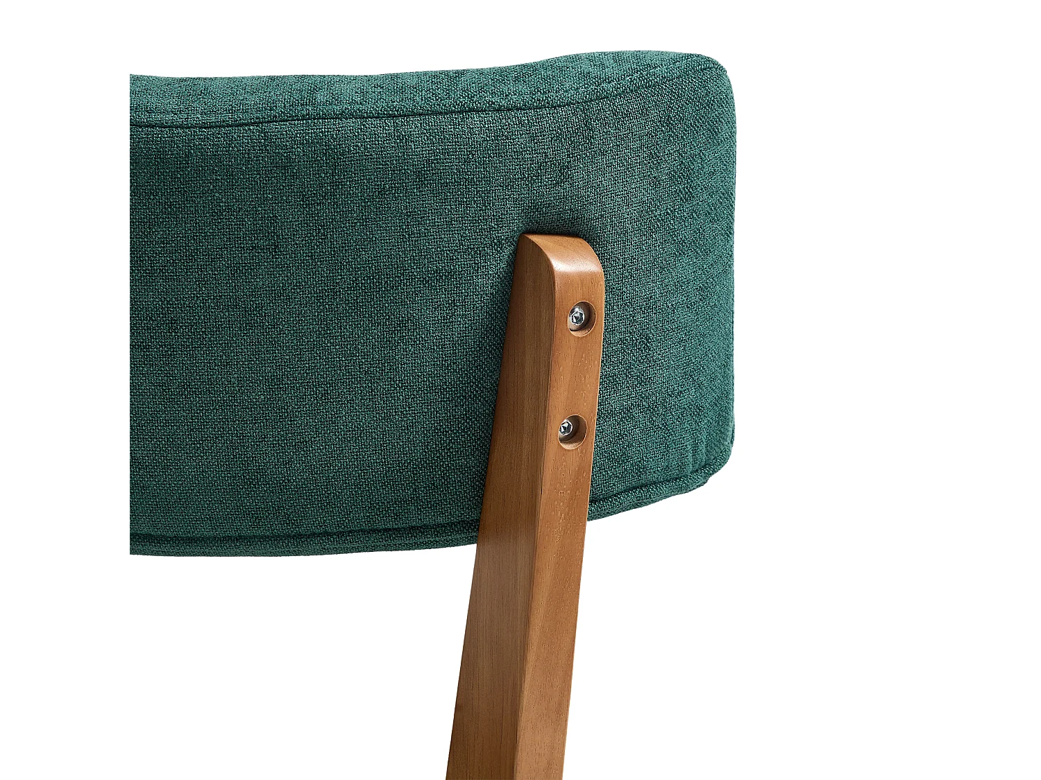 Lot de 2 chaises de salle à manger en tissu vert - Pieds en bois