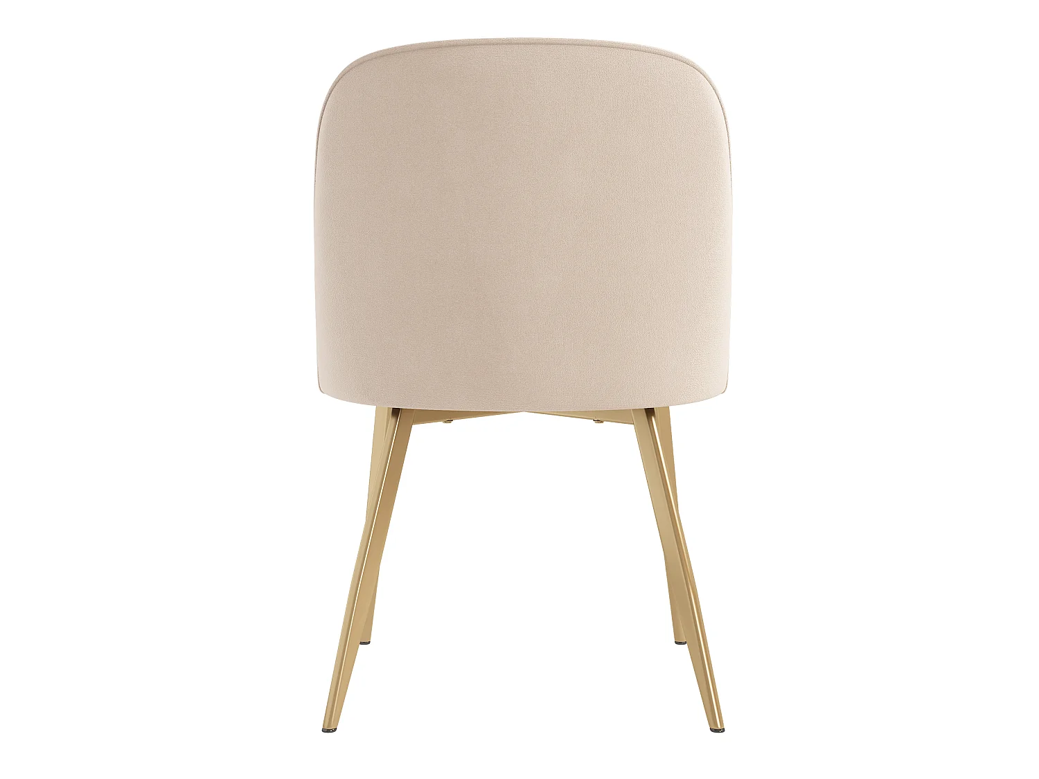 Lot de 6 chaises de salle à manger en velours et métal - Beige et or