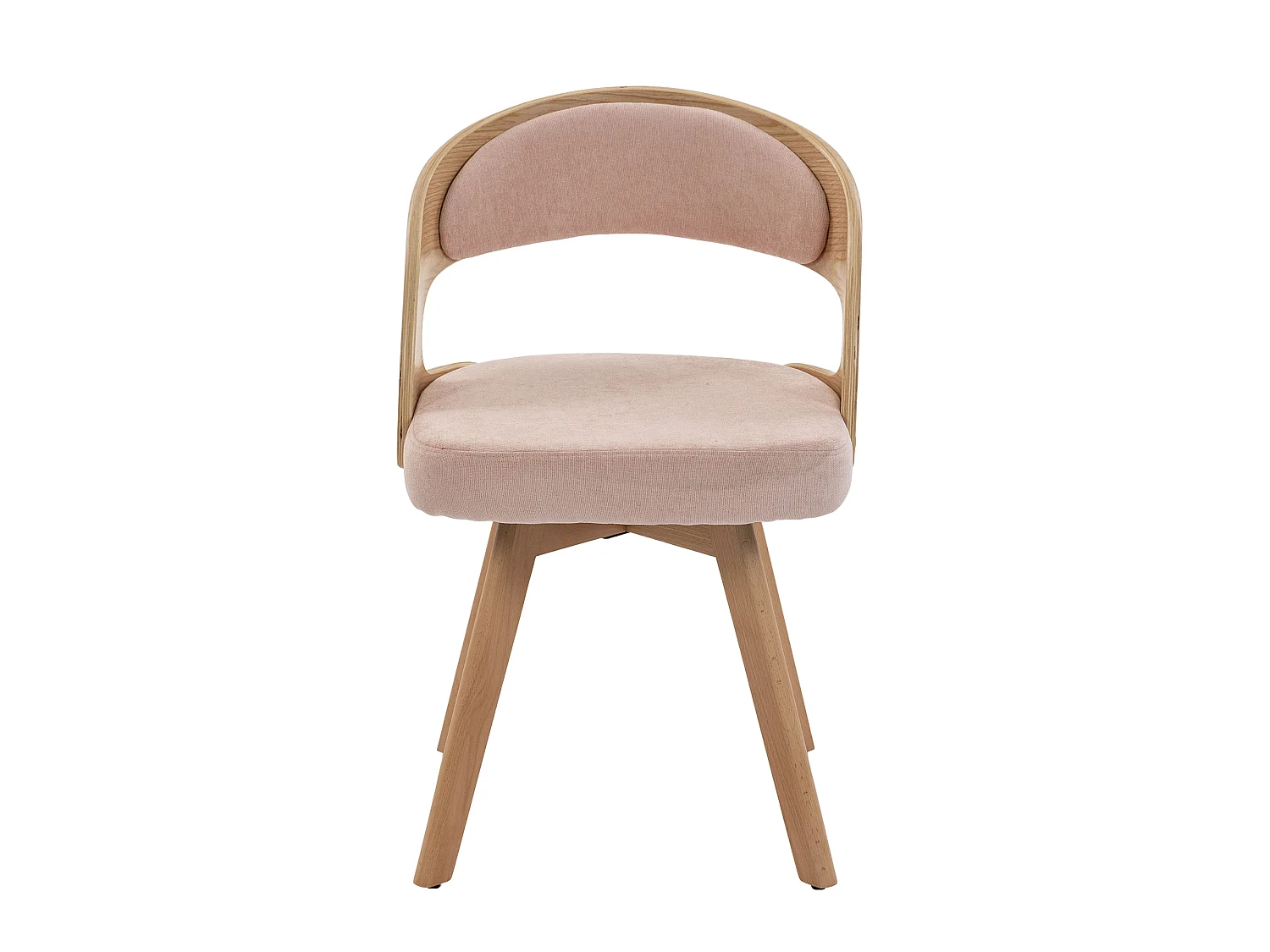 Set van 2 draaibare stoelen van licht hout - Roze linnen zitkussens