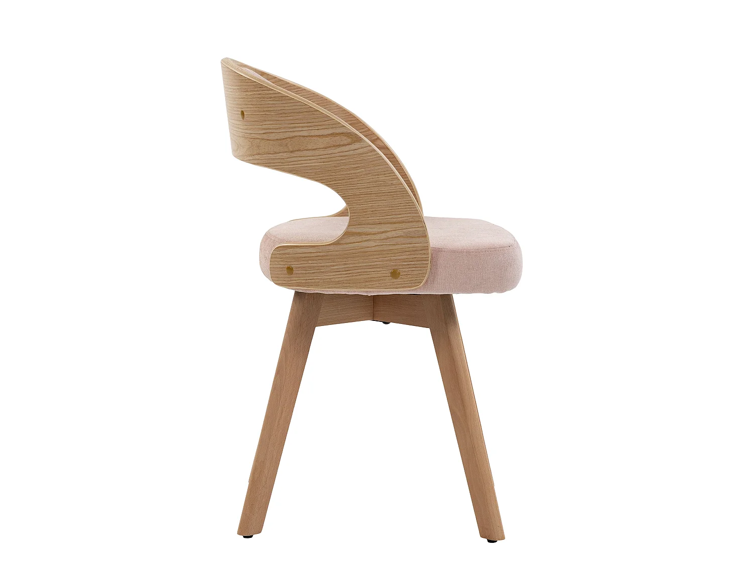 Set van 2 draaibare stoelen van licht hout - Roze linnen zitkussens