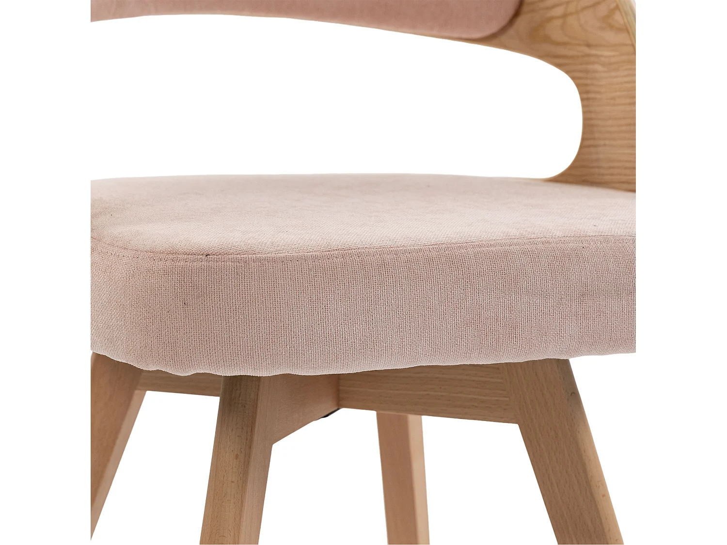 Set van 2 draaibare stoelen van licht hout - Roze linnen zitkussens