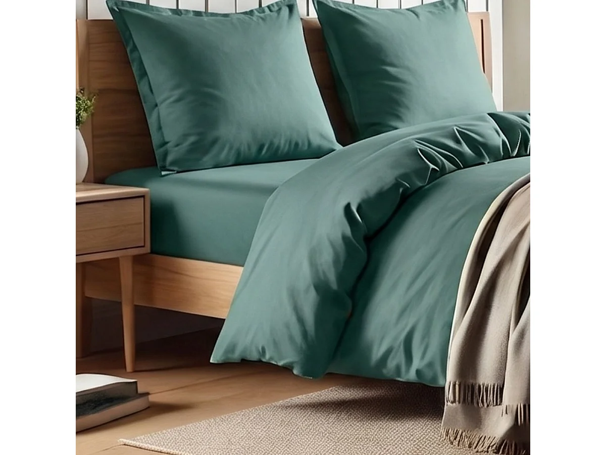 Drap housse 180x200 bonnet 35cm 100% coton canard - VITALIA