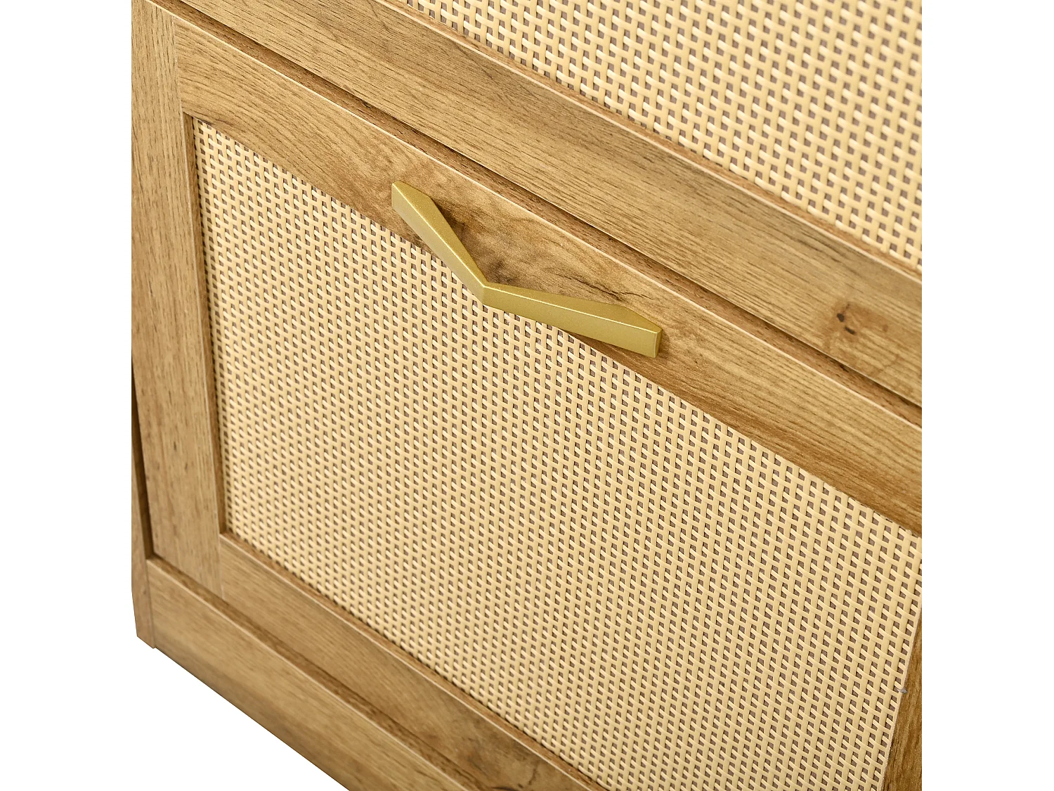 Entryway Hall Tree Set - with Mirror and Bench - with 1 Drawer and 3 Shoe Shelves - Hooks - MDF - Natural