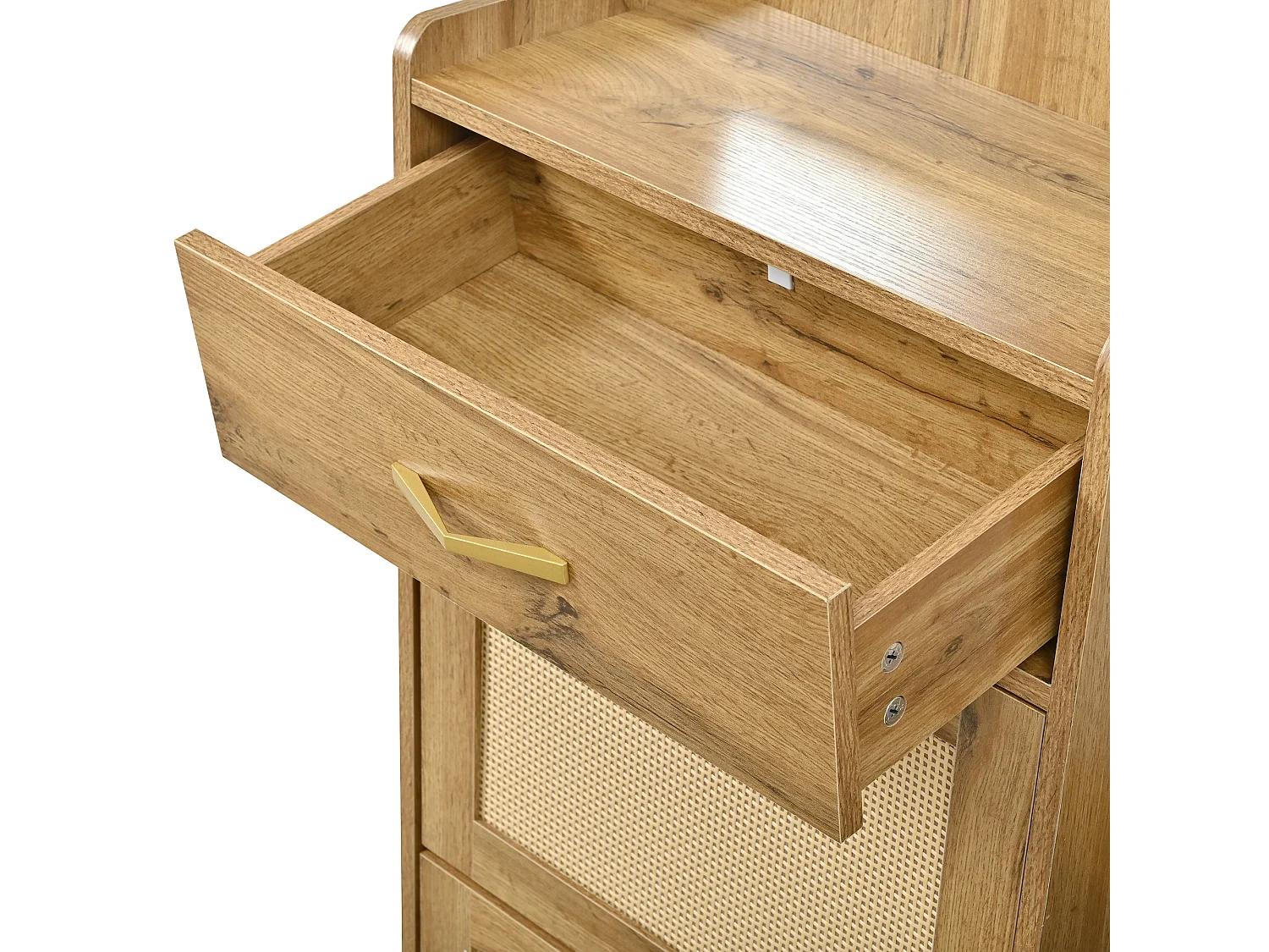 Entryway Hall Tree Set - with Mirror and Bench - with 1 Drawer and 3 Shoe Shelves - Hooks - MDF - Natural