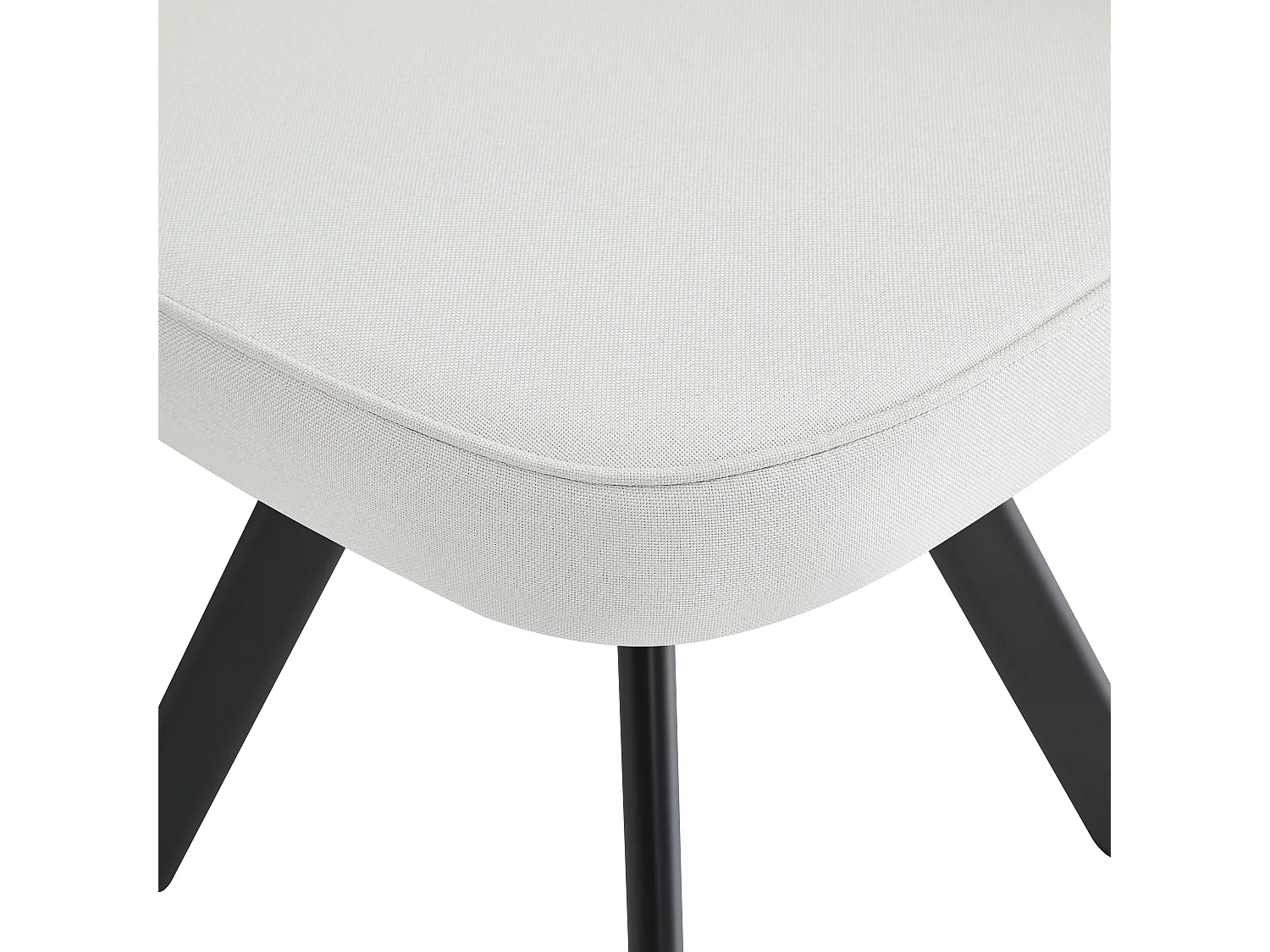 Dining table and chair set for 6 people - 1 table (140 x 90 cm) and 6 linen chairs - Walnut top + beige chairs