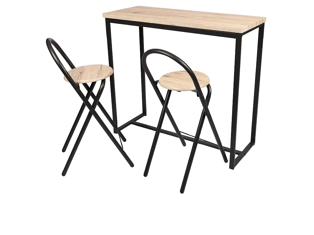 Table à manger murale avec 2 chaises collection DARYL – Dimensions 100x40x90 cm