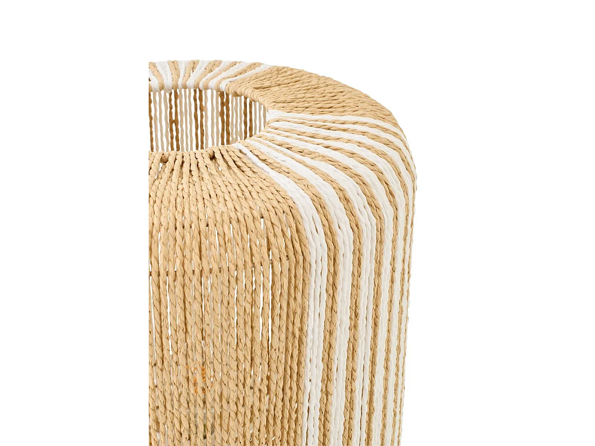 Lampe à Poser Corde "Chase" 39cm Blanc & Naturel