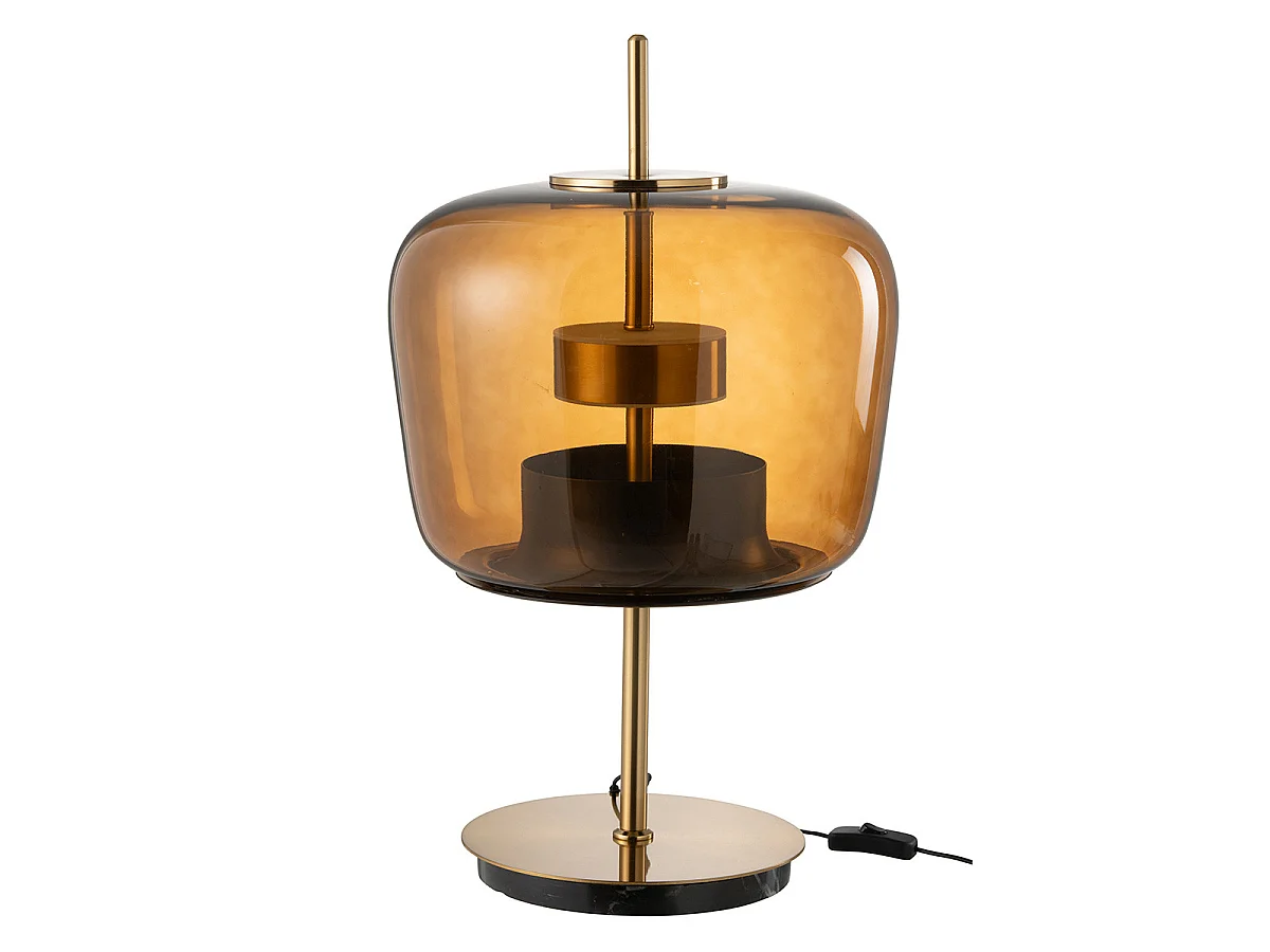 Lampe à Poser en Verre à LED "Omar" 58cm Marron