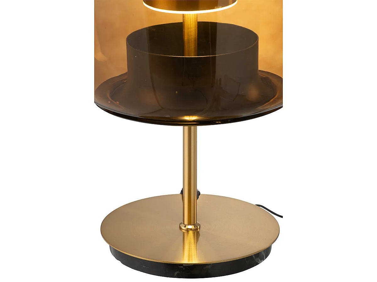 Lampe à Poser en Verre à LED "Omar" 58cm Marron