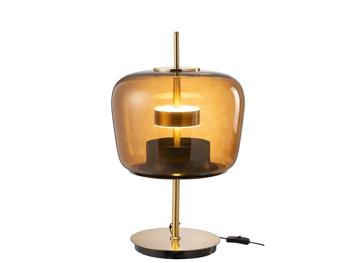 Lampe à Poser en Verre à LED "Omar" 58cm Marron