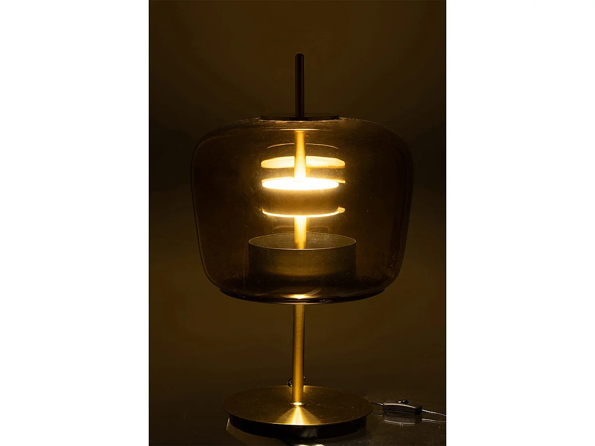 Lampe à Poser en Verre à LED "Omar" 58cm Marron
