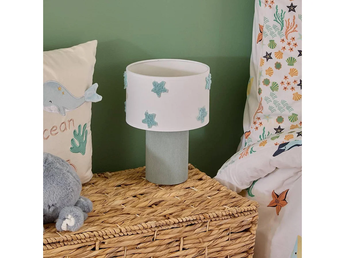 Lampe de Chevet Enfant "Mer" 28cm Blanc