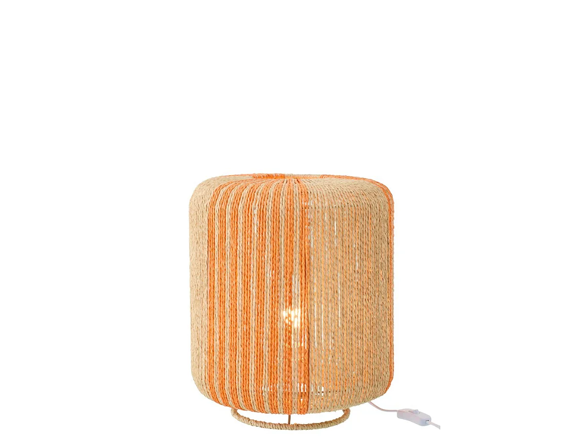 Lampe à Poser Corde "Chase" 39cm Orange & Naturel