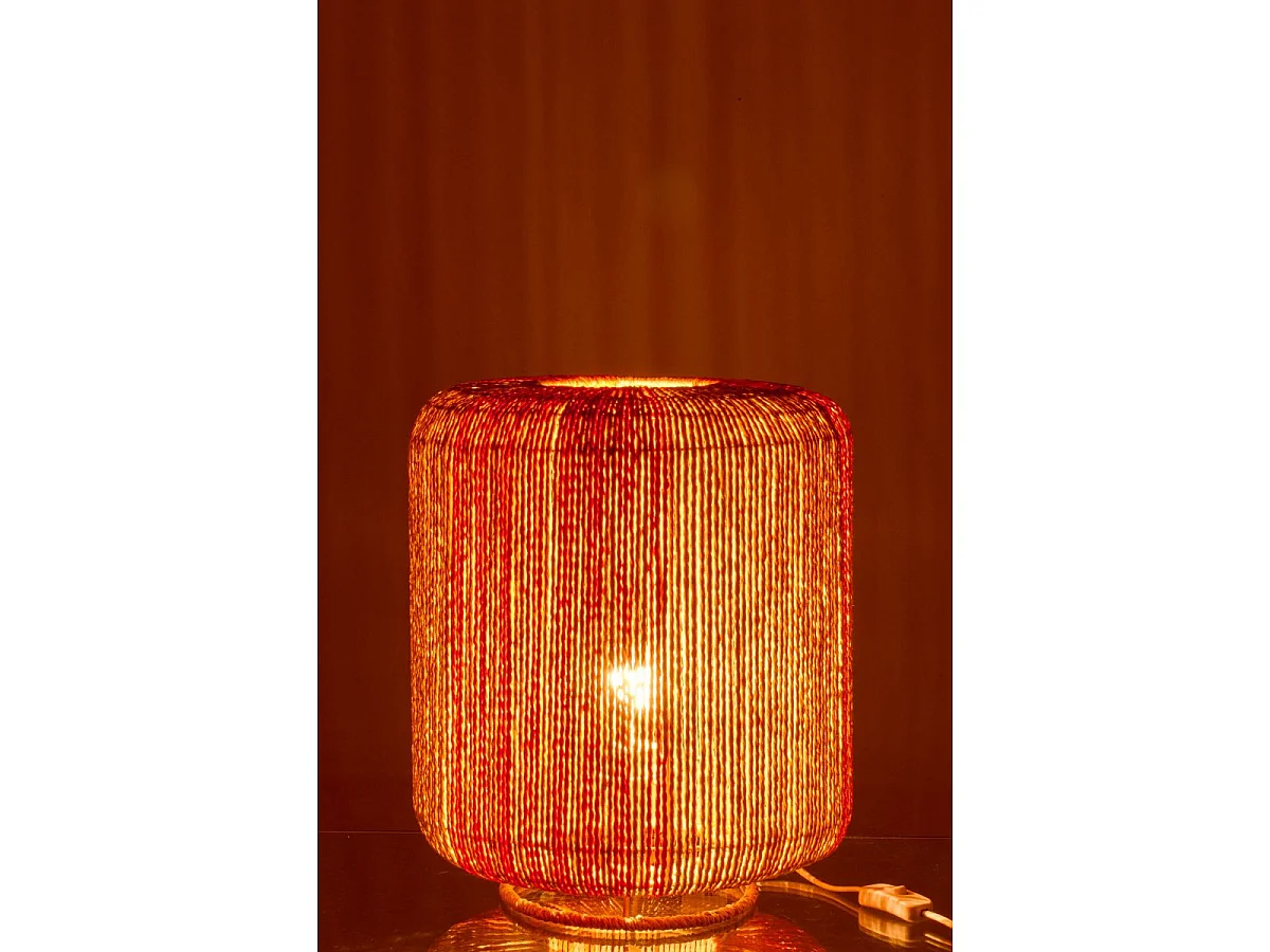Lampe à Poser Corde "Chase" 39cm Orange & Naturel