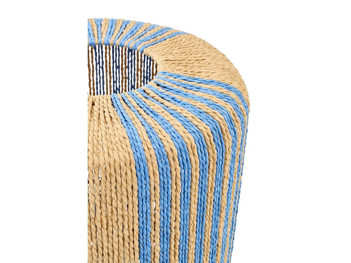 Lampe à Poser Corde "Chase" 39cm Bleu & Naturel