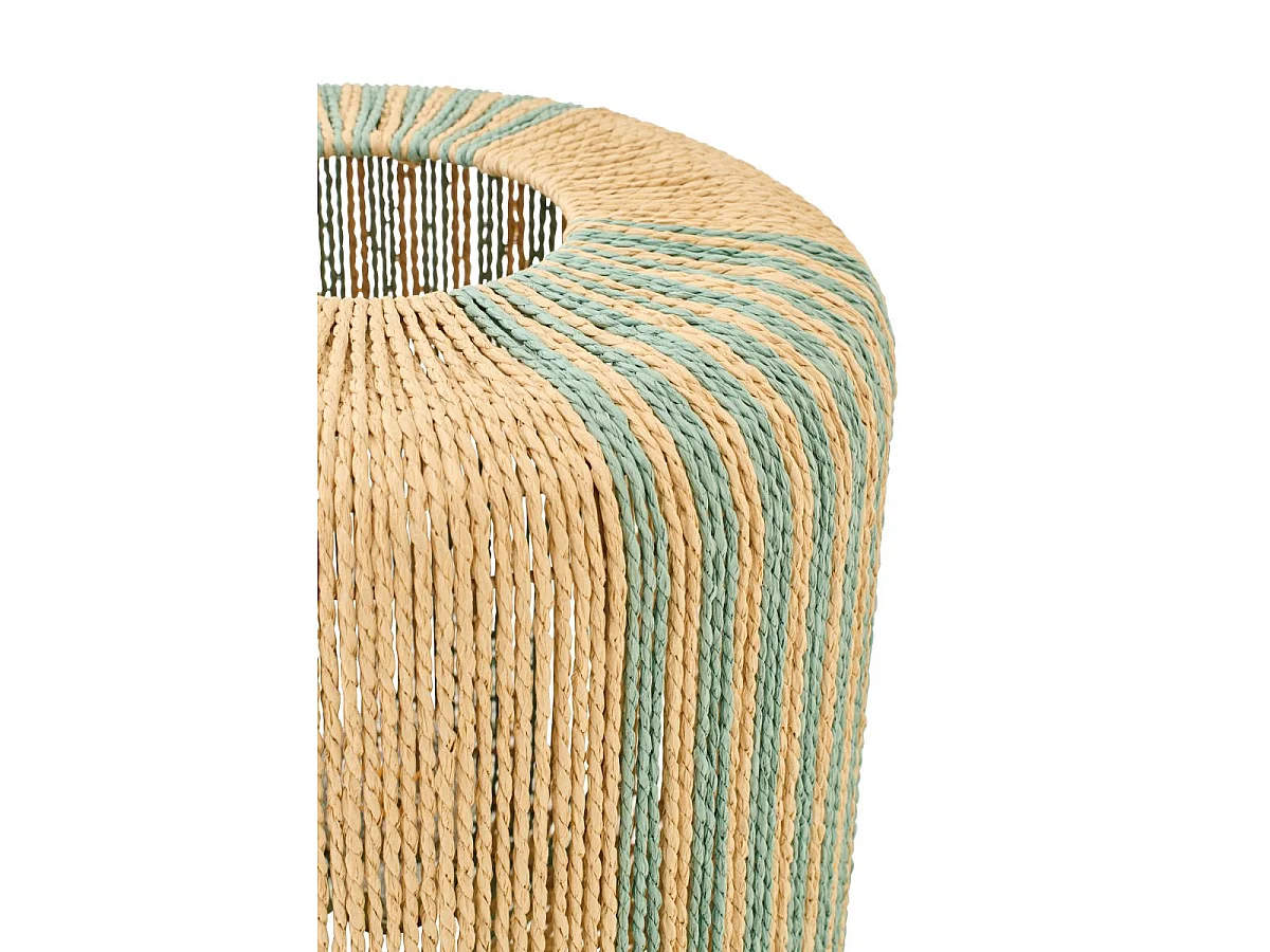 Lampe à Poser Corde "Chase" 39cm Turquoise & Naturel