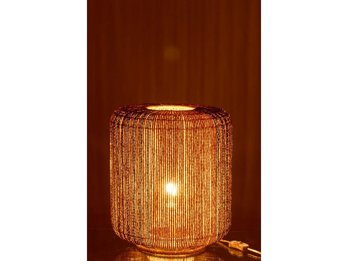 Lampe à Poser Corde "Chase" 39cm Turquoise & Naturel