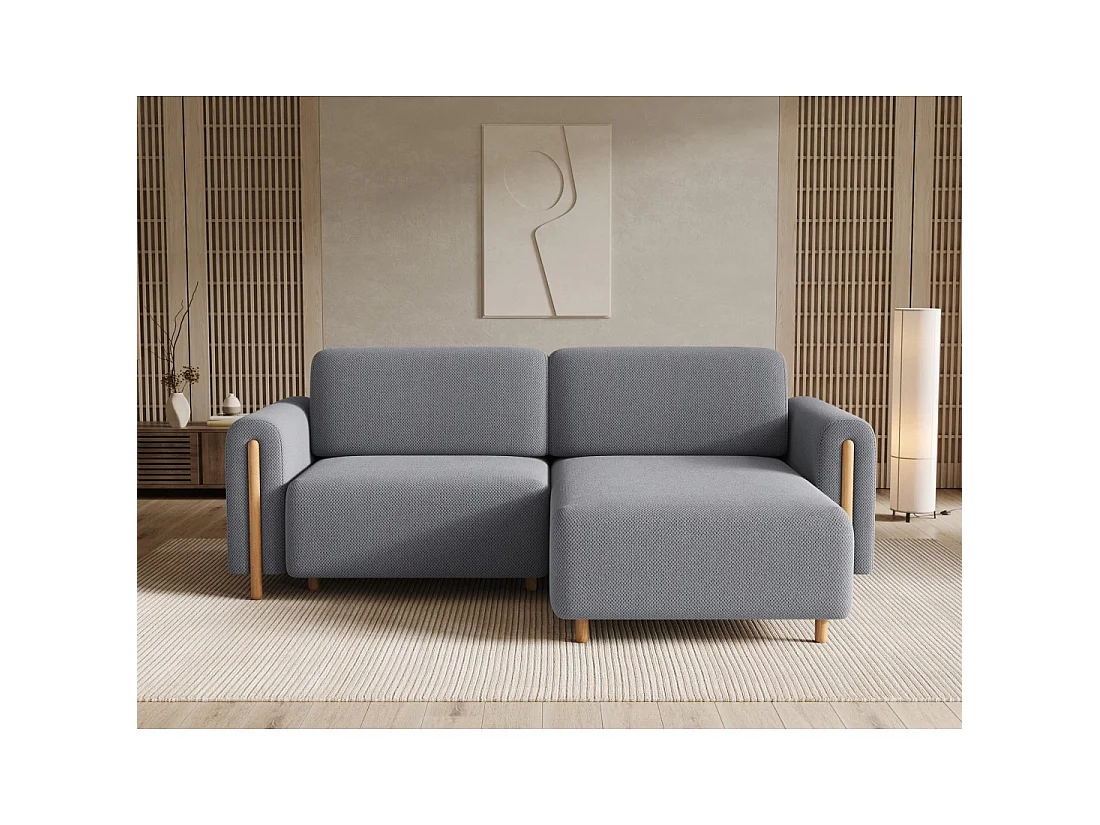 Canapé d'angle convertible ARVESSA gris foncé nid d'abeille – Angle droit