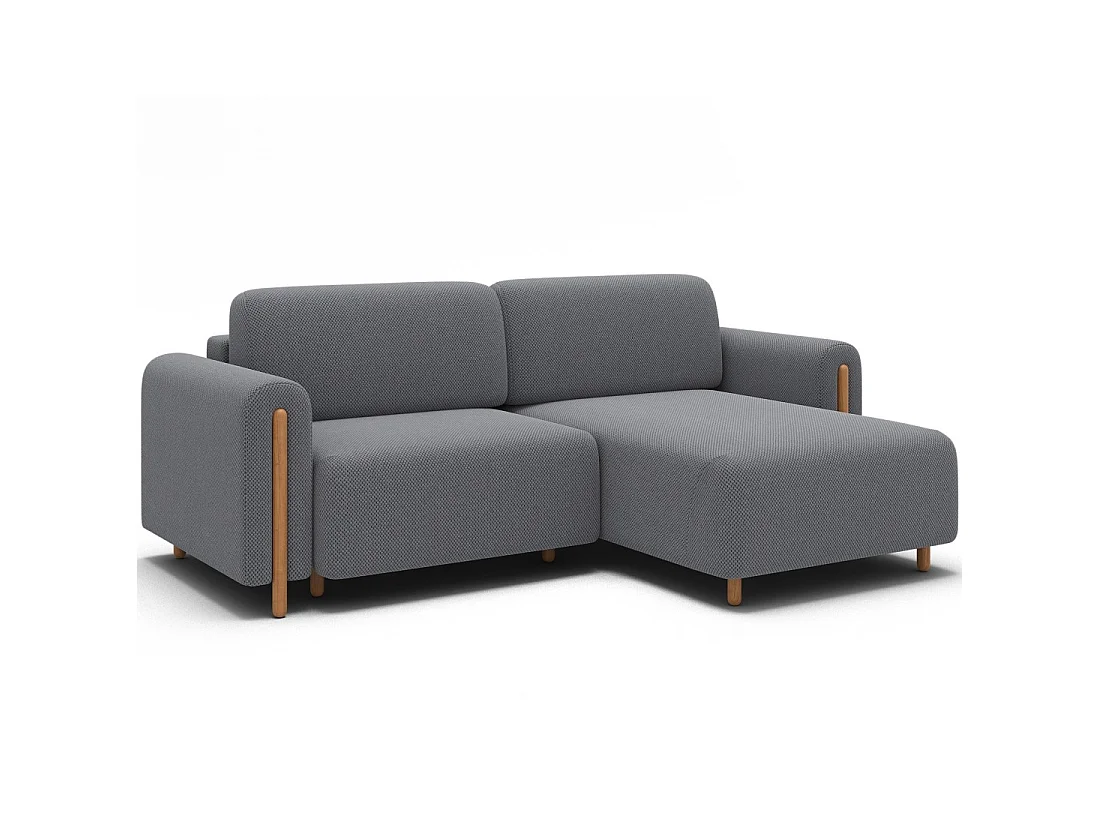 Canapé d'angle convertible ARVESSA gris foncé nid d'abeille – Angle droit