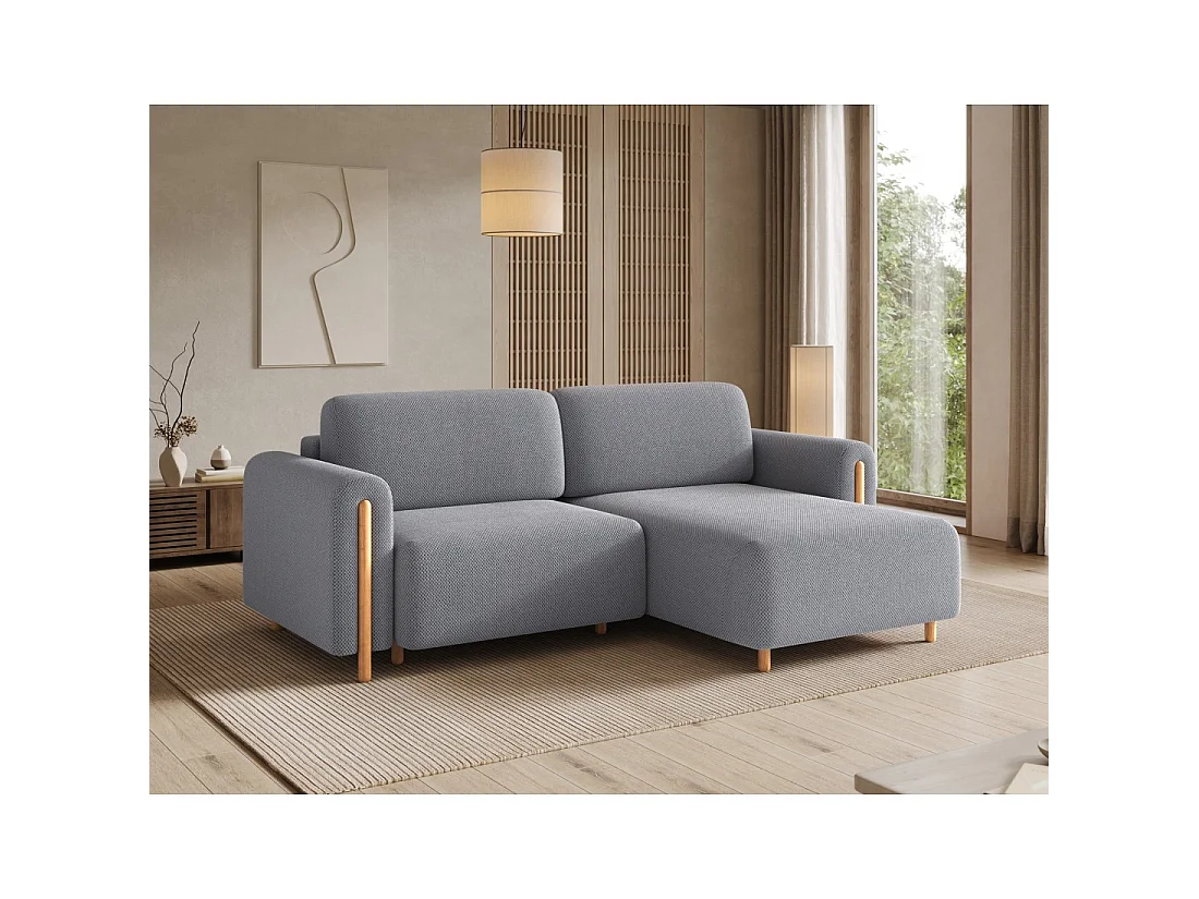 Canapé d'angle convertible ARVESSA gris foncé nid d'abeille – Angle droit