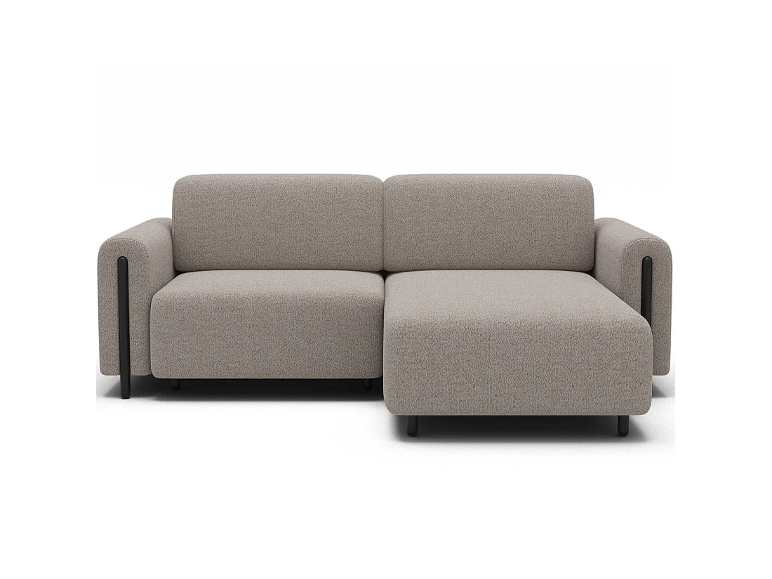 Canapé d'angle convertible ARVESSA beige chenille – Angle droit