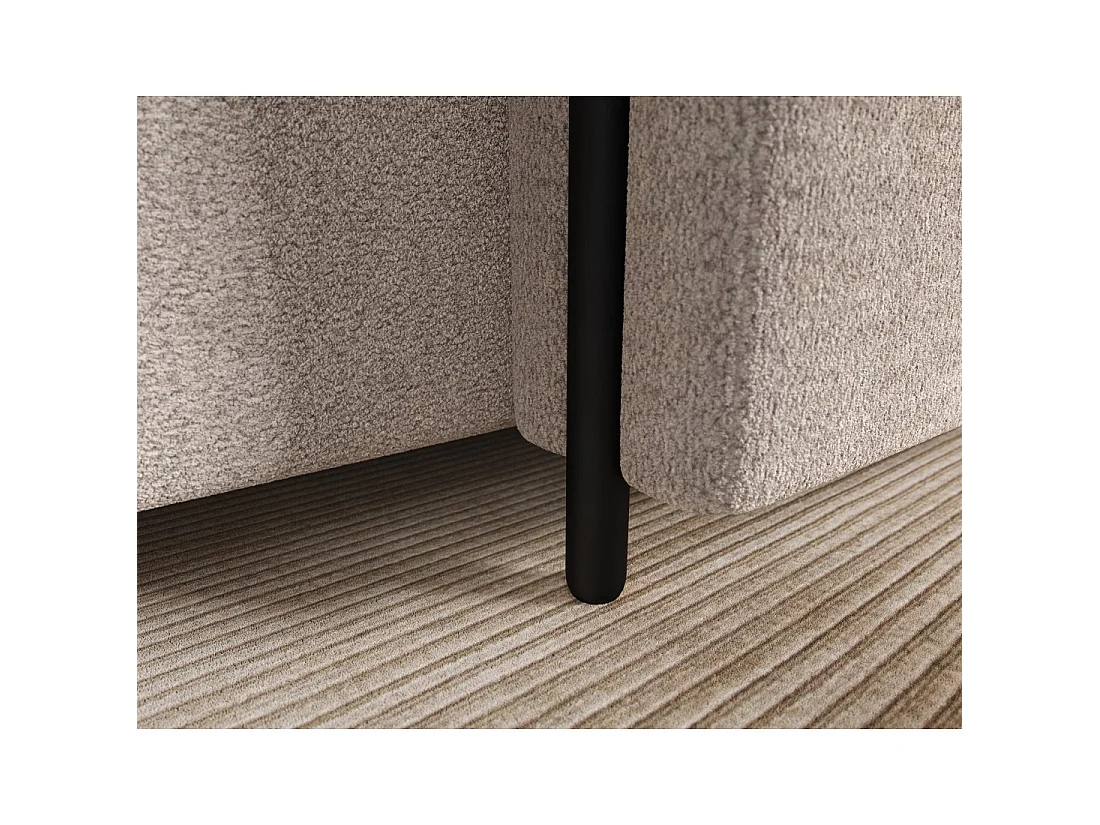 Canapé d'angle convertible ARVESSA beige chenille – Angle droit
