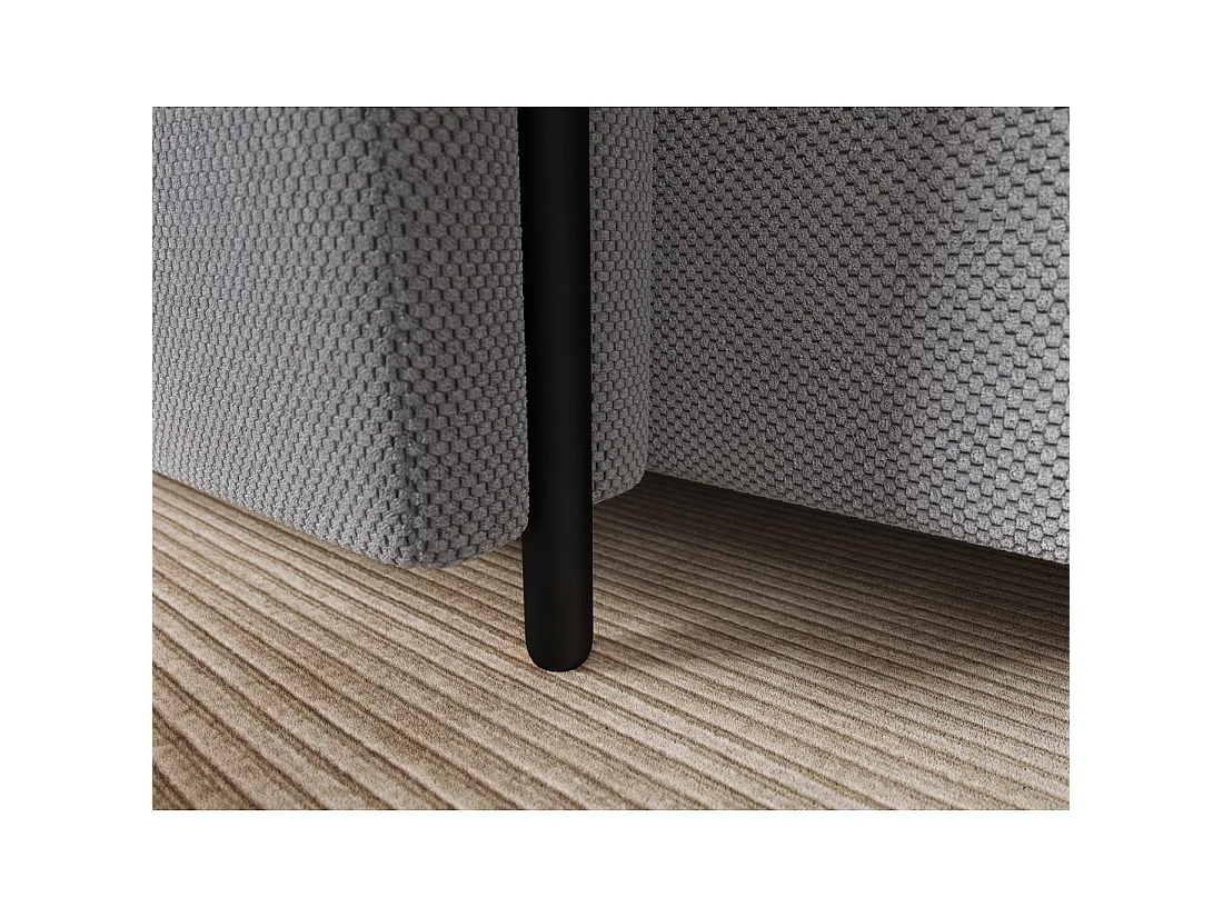 Canapé d'angle convertible ARVESSA gris clair – Angle gauche avec coffre
