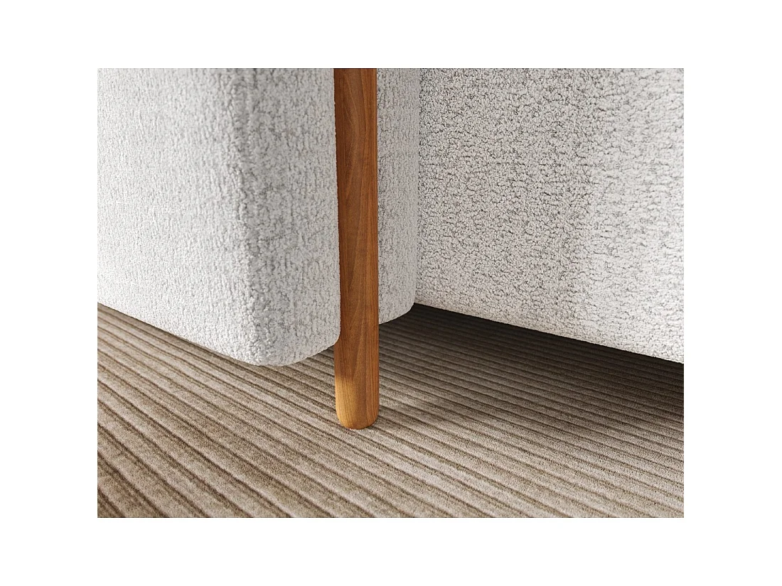 Canapé d'angle convertible ARVESSA blanc alpin chenille – Angle gauche avec coffre