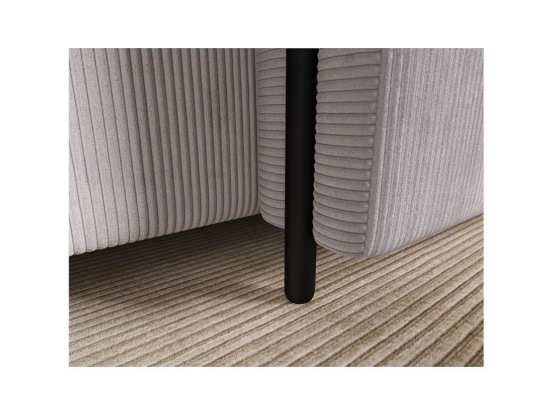Canapé d'angle convertible ARVESSA gris clair velours côtelé – Angle droit