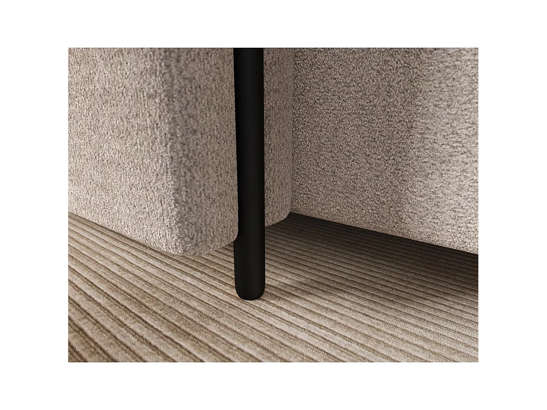 Canapé d'angle convertible ARVESSA beige sable – Angle gauche avec coffre