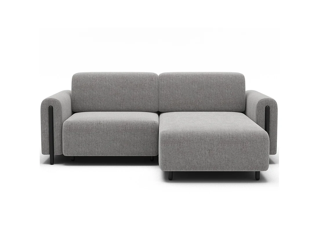 Canapé d'angle convertible ARVESSA gris clair bouclette – Angle droit