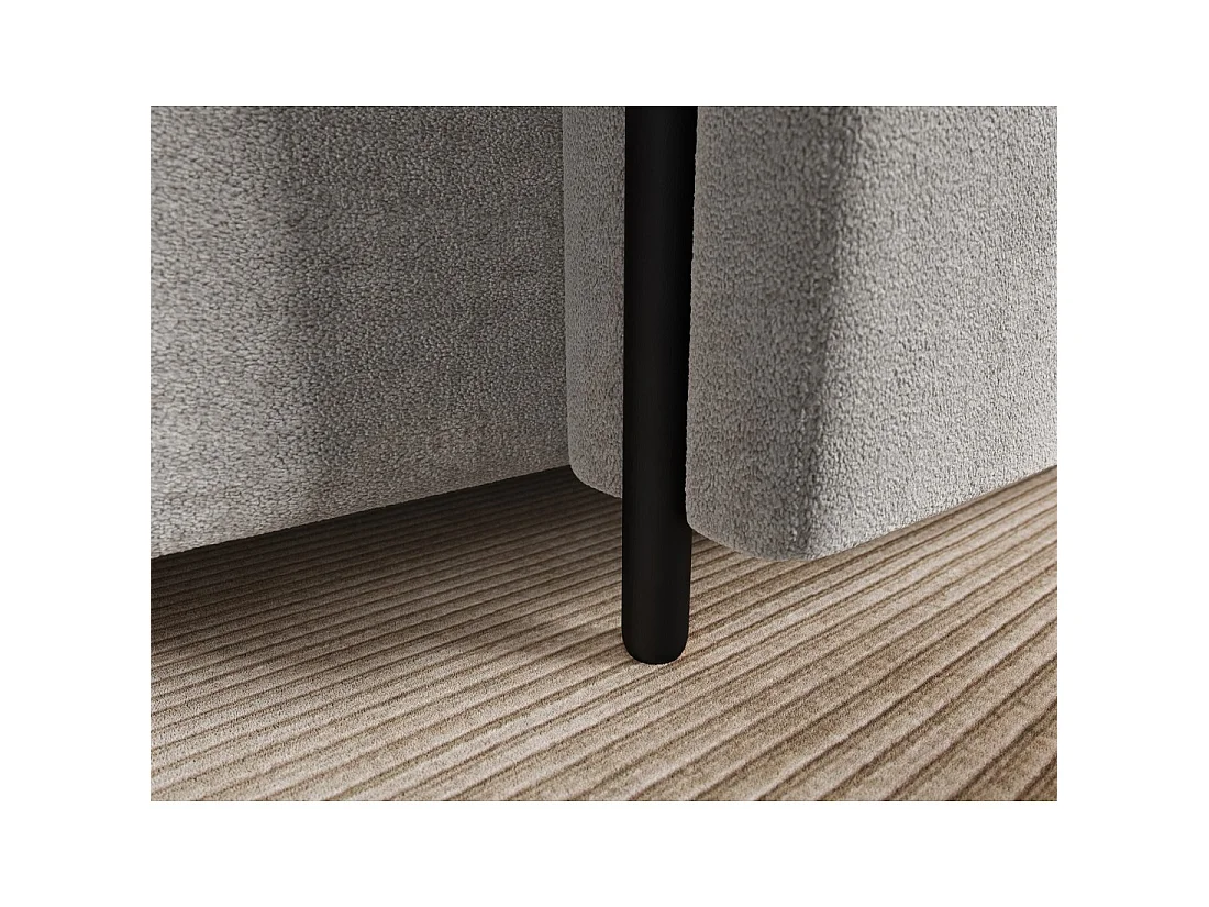 Canapé d'angle convertible ARVESSA gris clair bouclette – Angle droit