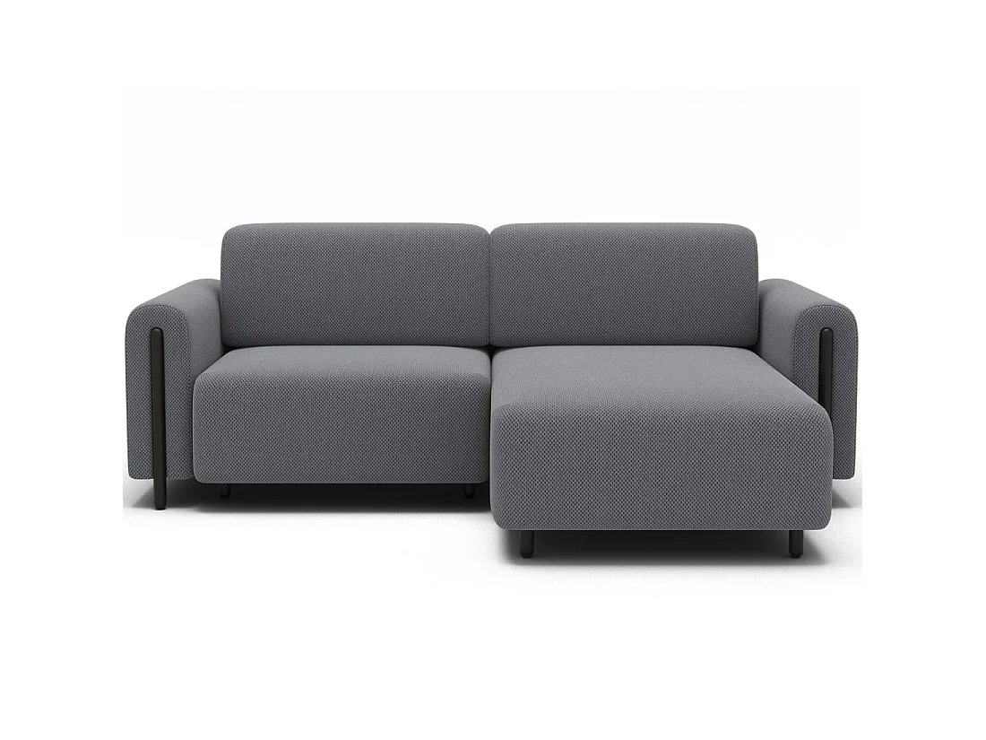 Canapé d'angle convertible ARVESSA gris clair nid d'abeille – Angle droit