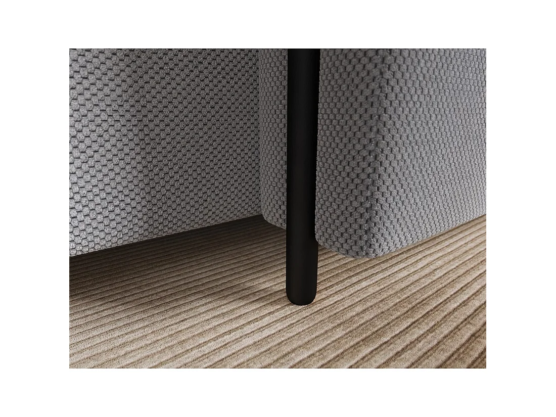 Canapé d'angle convertible ARVESSA gris clair nid d'abeille – Angle droit