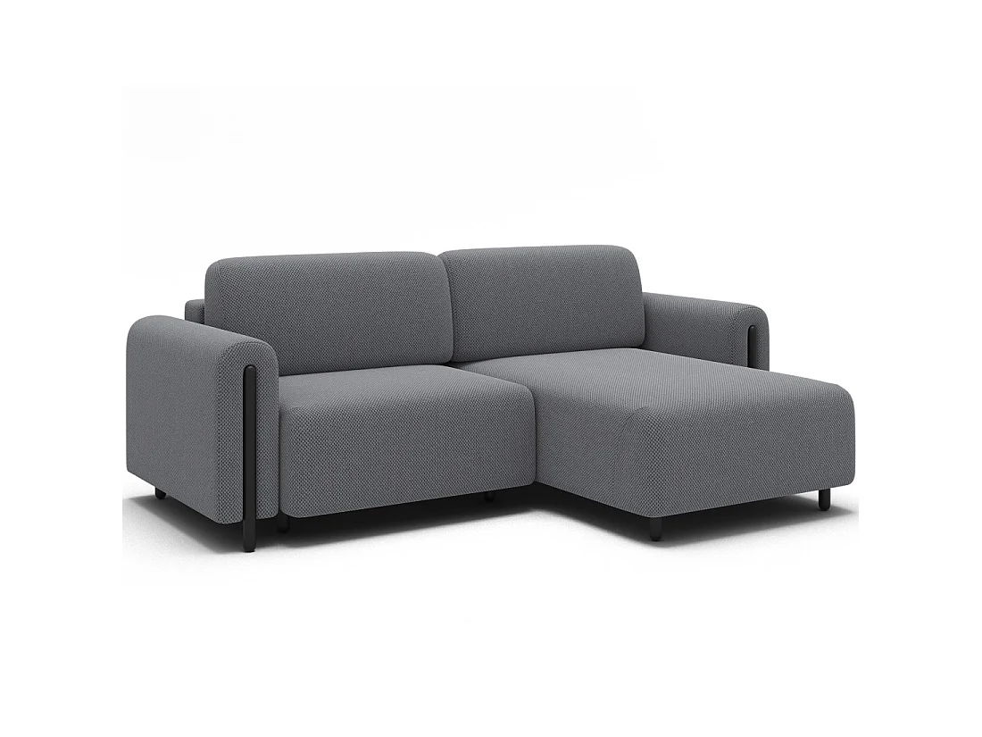 Canapé d'angle convertible ARVESSA gris clair nid d'abeille – Angle droit