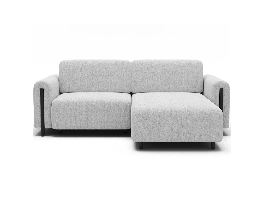 Canapé d'angle convertible ARVESSA blanc alpin chenille – Angle droit