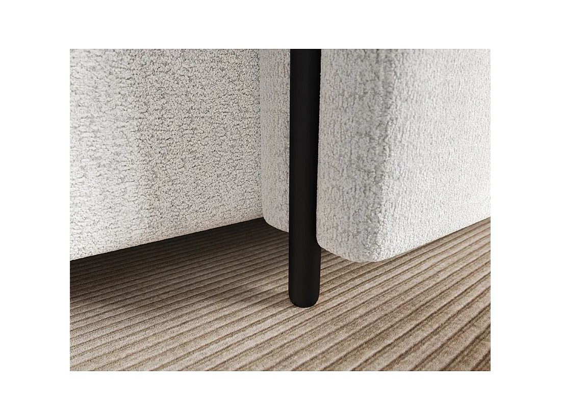 Canapé d'angle convertible ARVESSA blanc alpin chenille – Angle droit