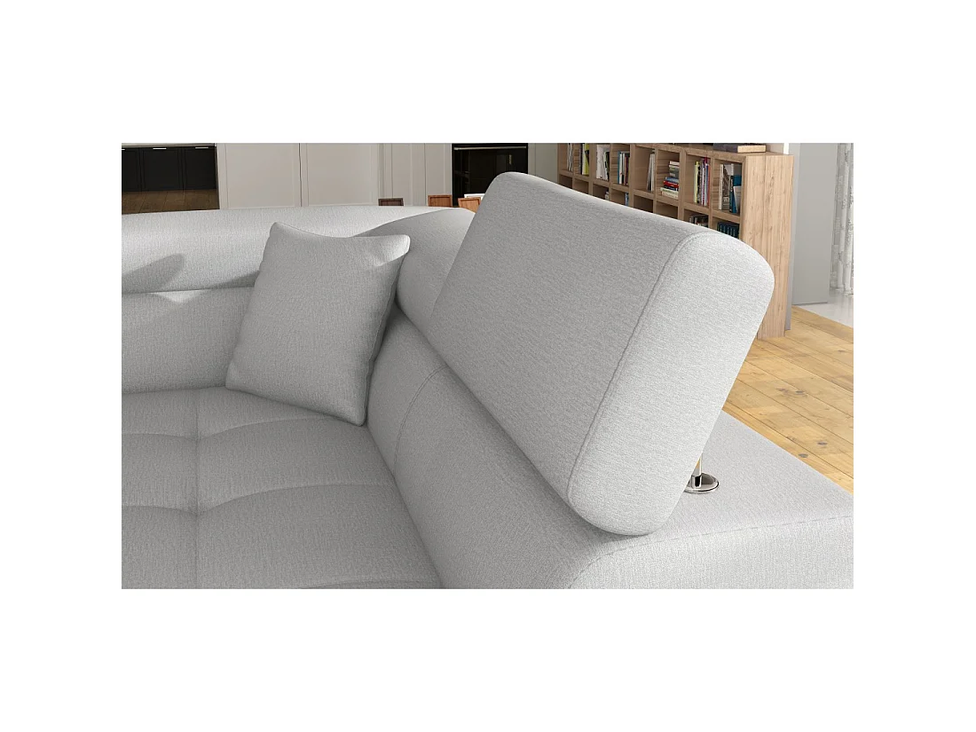 Canapé d'angle convertible MENTON gris clair et gris foncé – Angle droit avec coffre