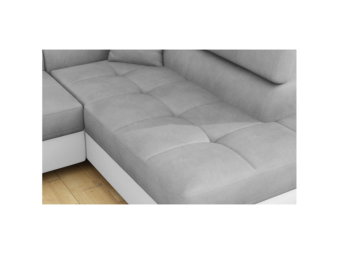 Canapé d'angle convertible MENTON vert canard velours – Angle gauche avec coffre