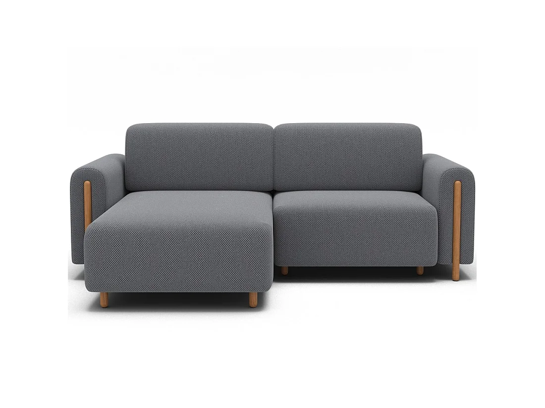 Canapé d'angle convertible ARVESSA gris foncé tissu nid d'abeille – Angle gauche
