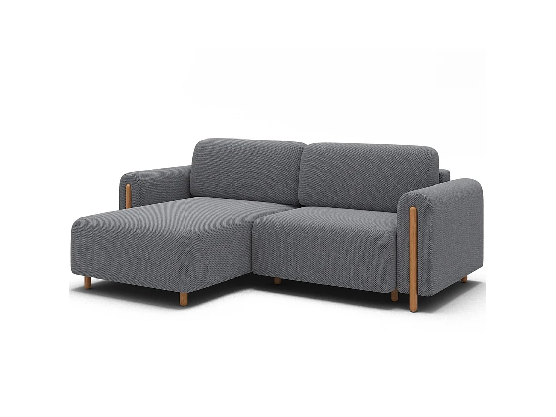 Canapé d'angle convertible ARVESSA gris foncé tissu nid d'abeille – Angle gauche
