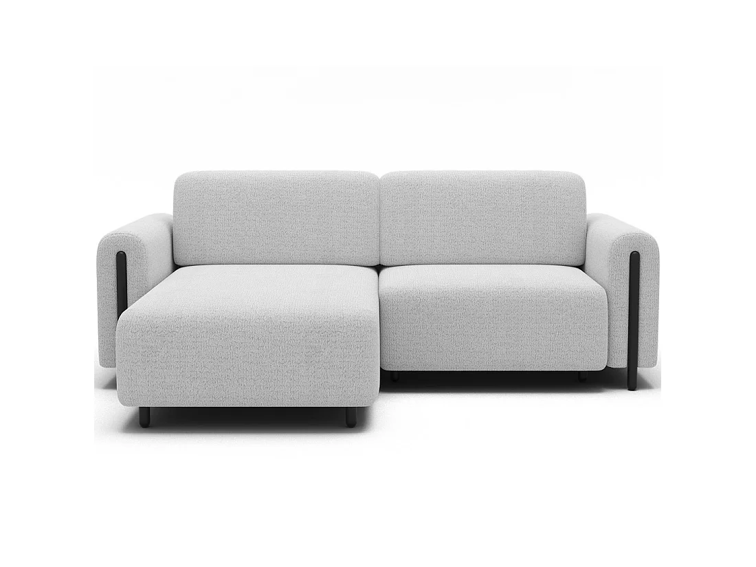Canapé d'angle convertible ARVESSA blanc – Angle gauche avec coffre