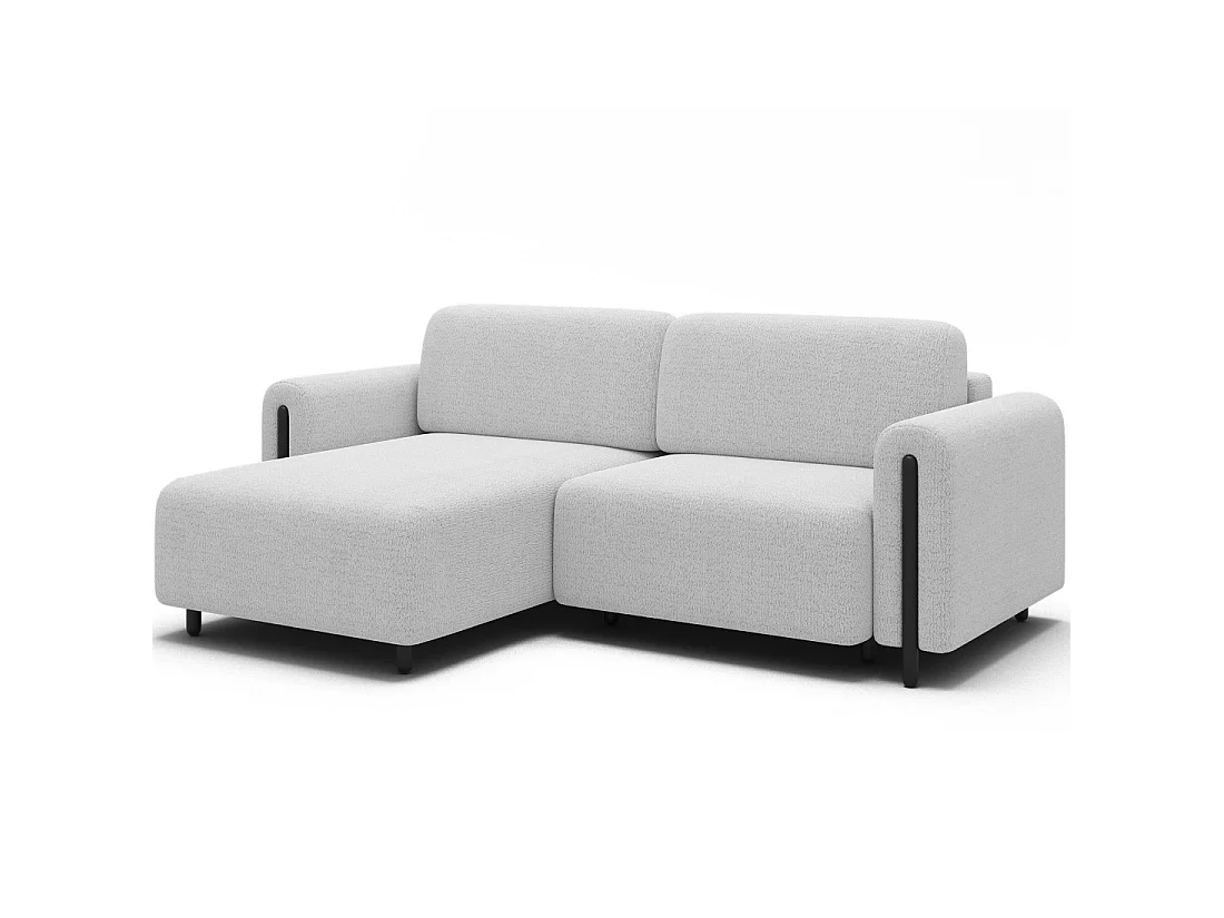 Canapé d'angle convertible ARVESSA blanc – Angle gauche avec coffre